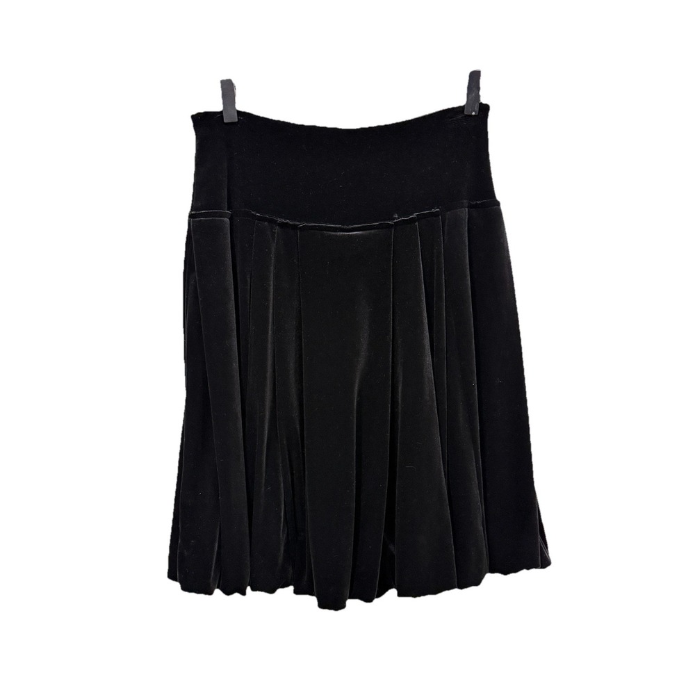 bcbg maxazria women's clothing Bubble Knee Skirt Black Velour Size Small S